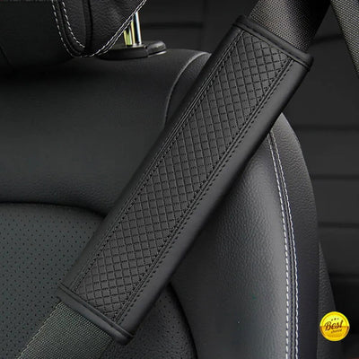 1PCS PU Leather Embossed Car Seat Belt Shoulder Cover Decompression Comfort Car Accessories Safety Belt Protective Cover - Slobuy