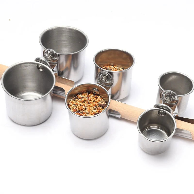 1PCS Parrot Feeding Bowl With Clamp Holder Stainless Steel Pet Birds Food Dish Parrots Cage Accessories Drinking Feeder - Slobuy