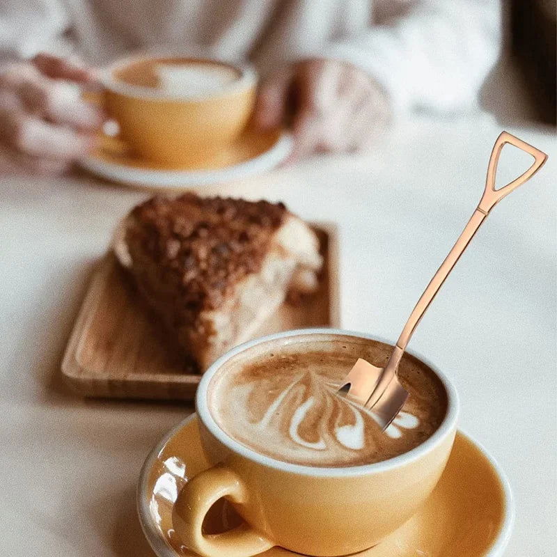 4/1PCS Shovel Spoons Creative Stainless Steel Coffee Tea Spoon For Ice Cream Dessert Watermelon Kitchen Tableware Cutlery Sets - Slobuy