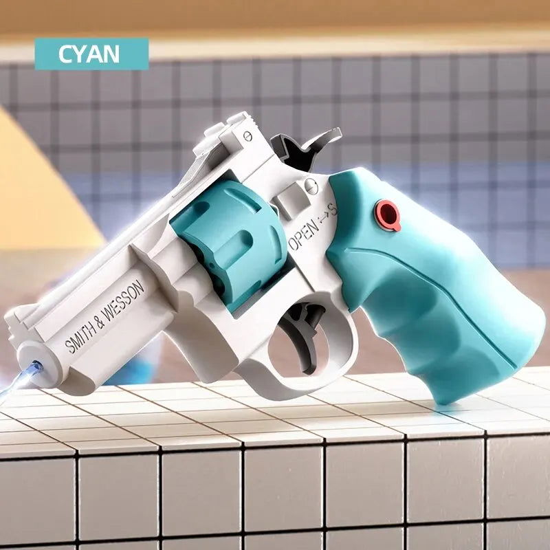 1PCS Summer Water Gun Toy Mechanical Continuous Revolver Water Gun Toys Boys Girls Outdoor Beach Water Toys Kids Holiday Gifts - Slobuy