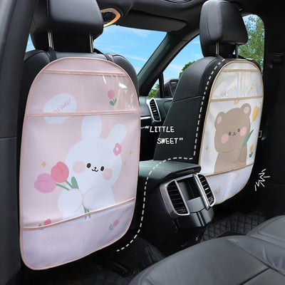 1PC Anti-Child-Kick Pad Car Seat Back Cover Protector for Kids Cartoon Auto Anti Kick Mat with Bag Waterproof Anti Kick Pad - Slobuy