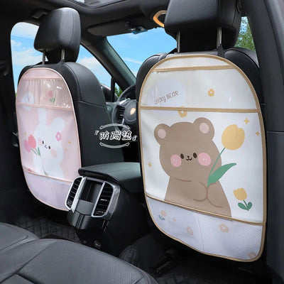 1PC Anti-Child-Kick Pad Car Seat Back Cover Protector for Kids Cartoon Auto Anti Kick Mat with Bag Waterproof Anti Kick Pad - Slobuy