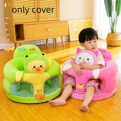1PC Baby Learning Sitting Seat Sofa Cover Cartoon Case Plush Support Chair Toys(Sitting Chair Cover!!) - Slobuy