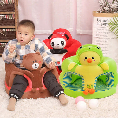 1PC Baby Learning Sitting Seat Sofa Cover Cartoon Case Plush Support Chair Toys(Sitting Chair Cover!!) - Slobuy