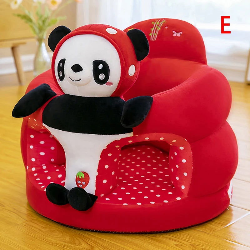 1PC Baby Learning Sitting Seat Sofa Cover Cartoon Case Plush Support Chair Toys(Sitting Chair Cover!!) - Slobuy