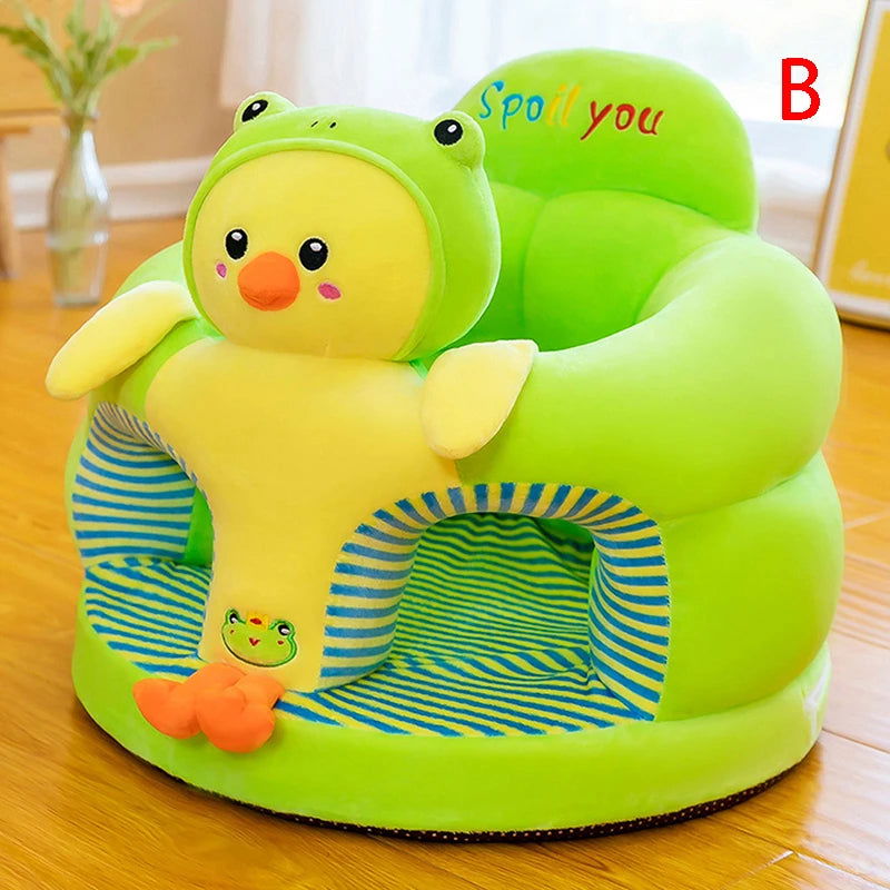 1PC Baby Learning Sitting Seat Sofa Cover Cartoon Case Plush Support Chair Toys(Sitting Chair Cover!!) - Slobuy
