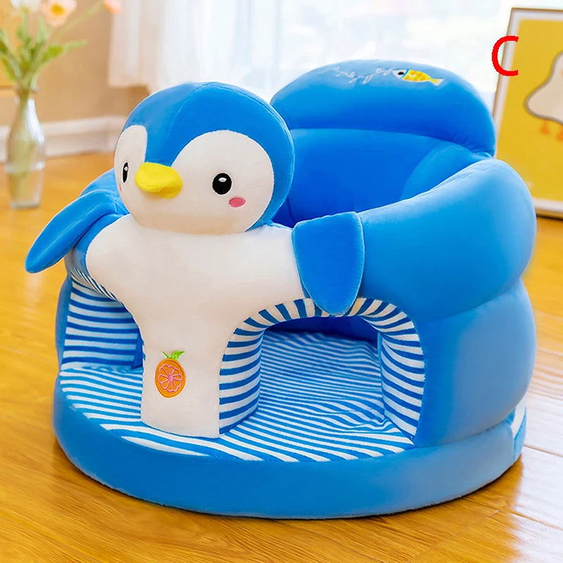 1PC Baby Learning Sitting Seat Sofa Cover Cartoon Case Plush Support Chair Toys(Sitting Chair Cover!!) - Slobuy