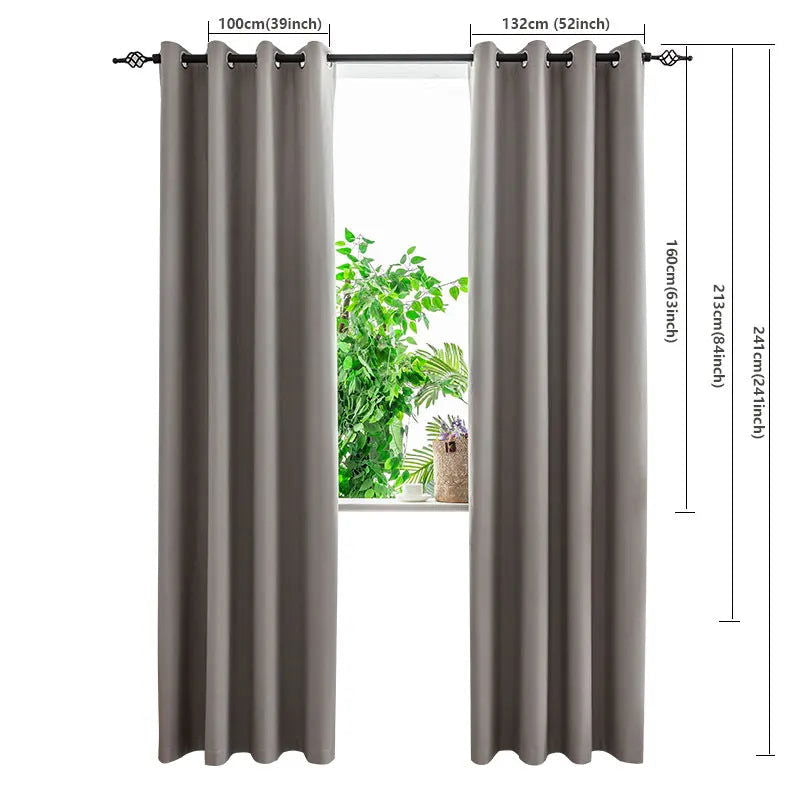 1PC Blackout Curtains With Black TPU Interlining Thin and Light Drapery Panel for Bedroom Meetingroom Share Room Office - Slobuy