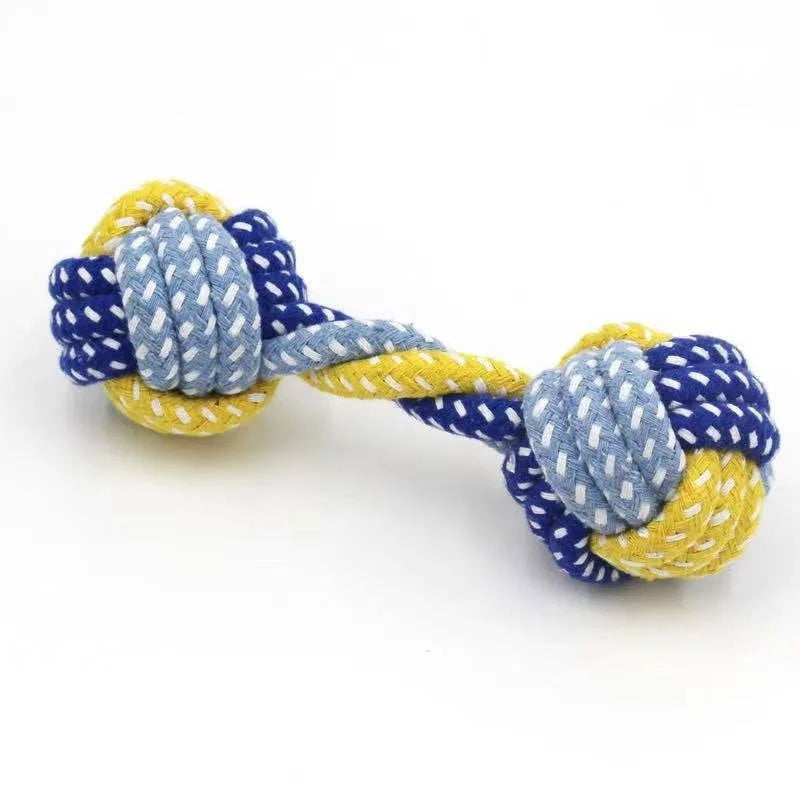 1PC Dog Toy Carrot Knot Rope Ball Cotton Rope Dumbbell Puppy Cleaning Teeth Chew Toy Durable Braided Bite Resistant Pet Supplies - Slobuy