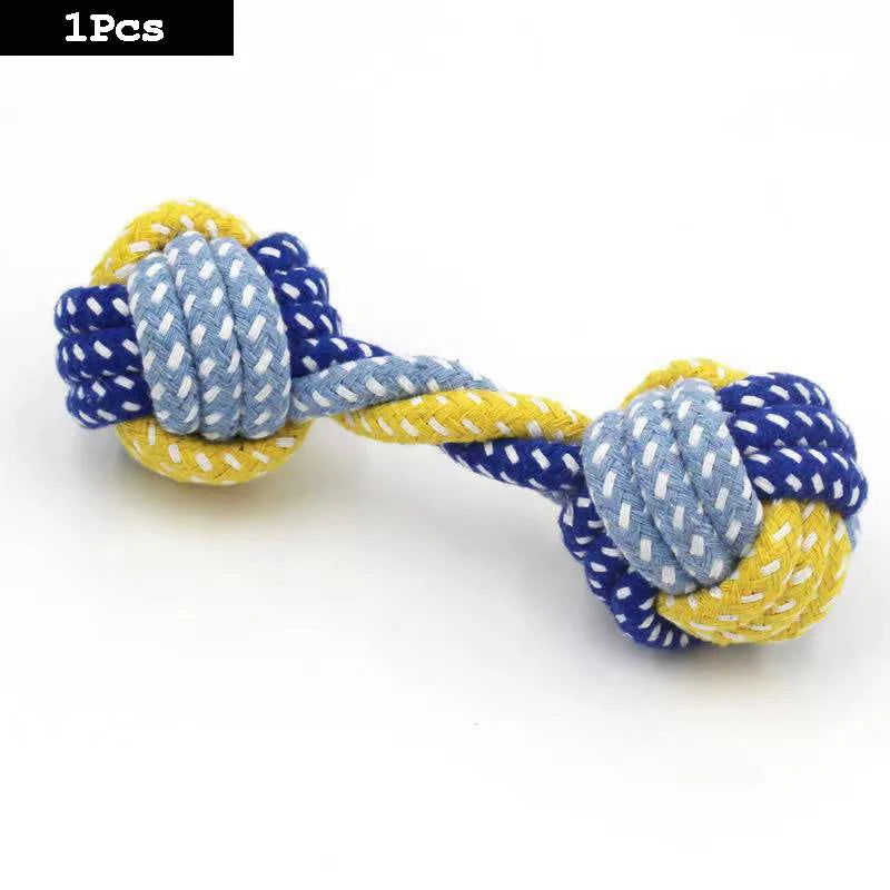 1PC Dog Toy Carrot Knot Rope Ball Cotton Rope Dumbbell Puppy Cleaning Teeth Chew Toy Durable Braided Bite Resistant Pet Supplies - Slobuy