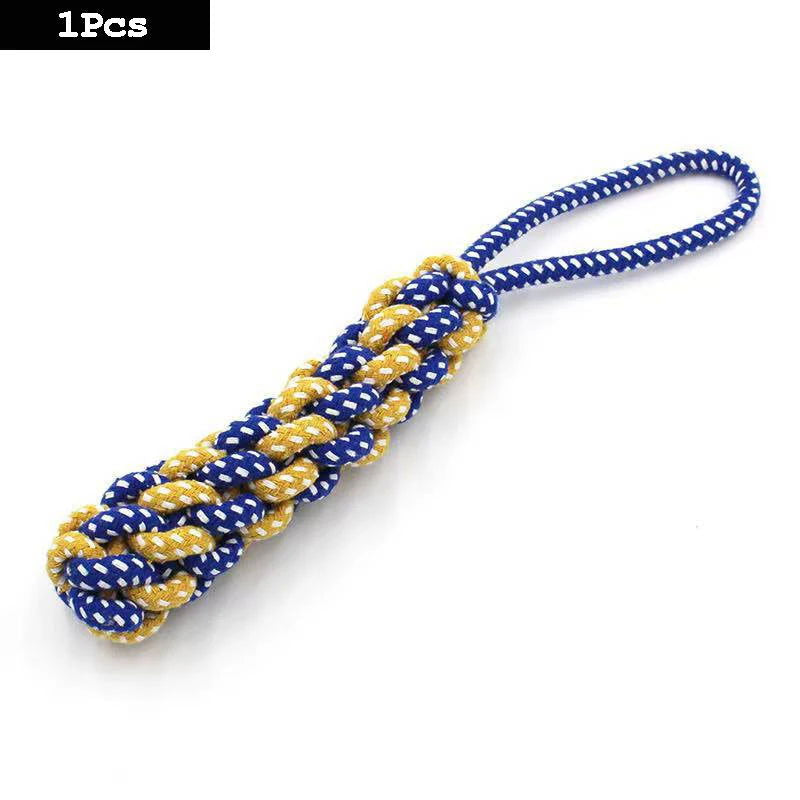 1PC Dog Toy Carrot Knot Rope Ball Cotton Rope Dumbbell Puppy Cleaning Teeth Chew Toy Durable Braided Bite Resistant Pet Supplies - Slobuy