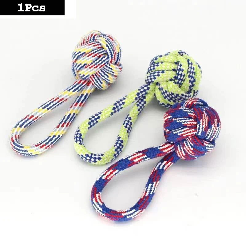 1PC Dog Toy Carrot Knot Rope Ball Cotton Rope Dumbbell Puppy Cleaning Teeth Chew Toy Durable Braided Bite Resistant Pet Supplies - Slobuy