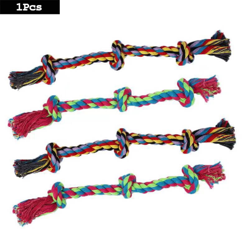 1PC Dog Toy Carrot Knot Rope Ball Cotton Rope Dumbbell Puppy Cleaning Teeth Chew Toy Durable Braided Bite Resistant Pet Supplies - Slobuy