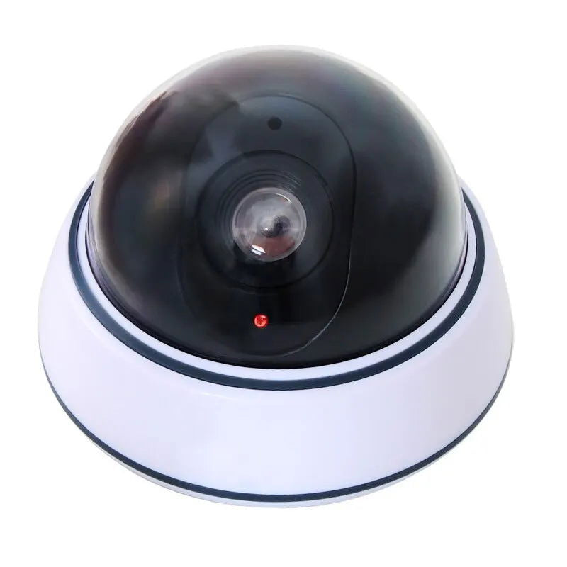 1PC Dummy Fake Camera with LED Red Light, Battery Operated, No Wiring Required, Indoor Outdoor Fake Dome Security Camera - Slobuy