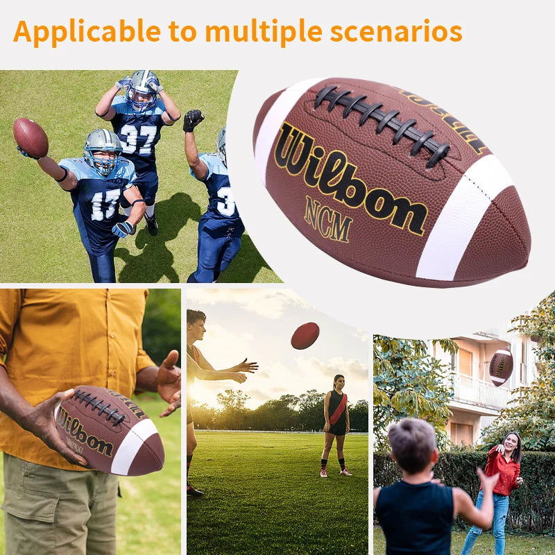 1PC High Quality  Sports Size 3 6 9 Grip Official PU Leather Adult Kids  Rugby American Football Balls - Slobuy