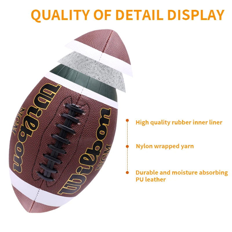 1PC High Quality  Sports Size 3 6 9 Grip Official PU Leather Adult Kids  Rugby American Football Balls - Slobuy