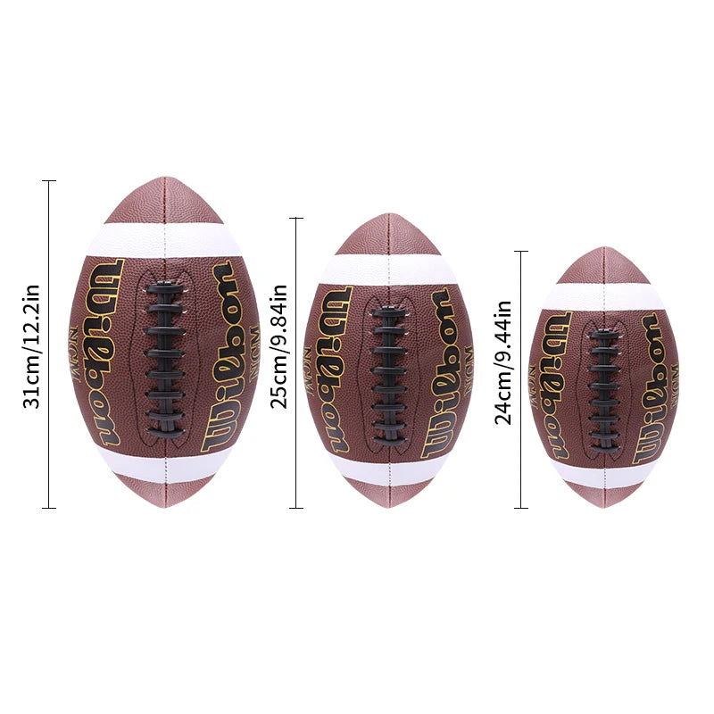 1PC High Quality  Sports Size 3 6 9 Grip Official PU Leather Adult Kids  Rugby American Football Balls - Slobuy
