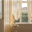 1PC Japanese Boho Style Voile Tulle，Beige Vintage Argyle Geometric Sheer Curtain，Rod Pocket，for the Living Room Decor - Slobuy