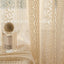 1PC Japanese Boho Style Voile Tulle，Beige Vintage Argyle Geometric Sheer Curtain，Rod Pocket，for the Living Room Decor - Slobuy