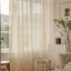 1PC Japanese Boho Style Voile Tulle，Beige Vintage Argyle Geometric Sheer Curtain，Rod Pocket，for the Living Room Decor - Slobuy