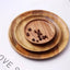 1PC Natural Wooden Tray Round Simple Serving Tray Retro Wood Plates Fruit Dessert Plate Snack Fruit Platter Food Plate Dish - Slobuy