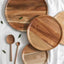 1PC Natural Wooden Tray Round Simple Serving Tray Retro Wood Plates Fruit Dessert Plate Snack Fruit Platter Food Plate Dish - Slobuy
