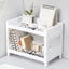 1PC PP Desktop Double Layer Storage Rack Rectangular White Organizing Student Desk Office Cosmetics Stationery - Slobuy