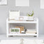 1PC PP Desktop Double Layer Storage Rack Rectangular White Organizing Student Desk Office Cosmetics Stationery - Slobuy