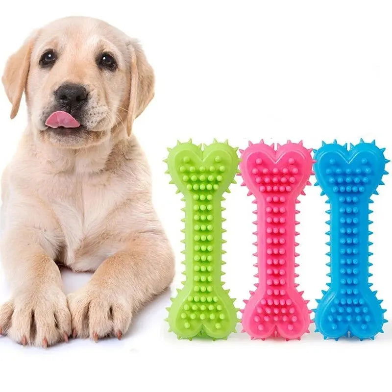 1PC Pet Chew Toy Soft Rubber Bite-resistance Bone Shape Teeth Grinding Chewing Toys for Small Dogs Training Pet Supplies - Slobuy