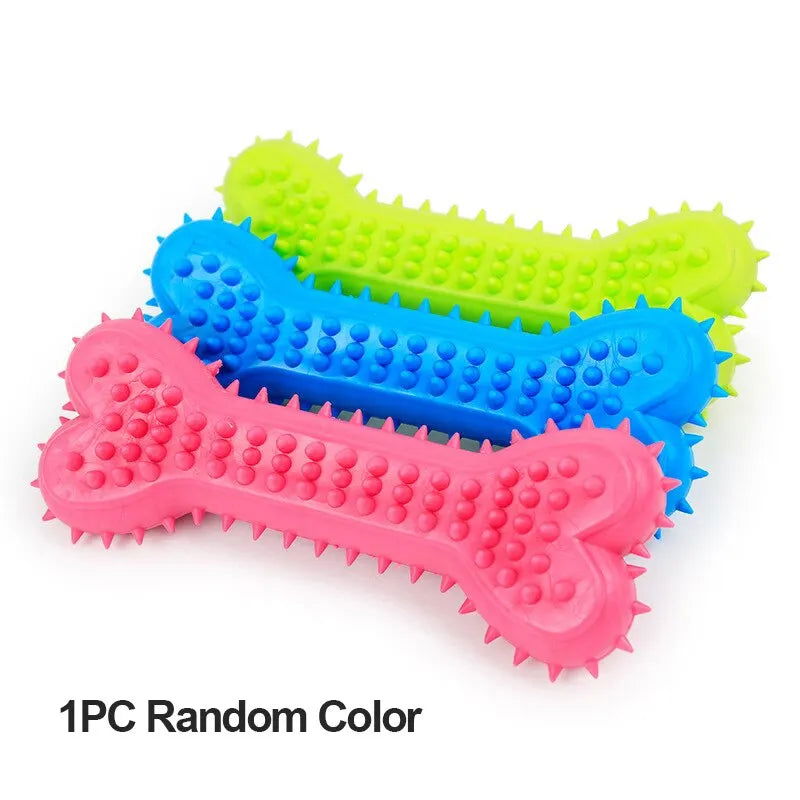 1PC Pet Chew Toy Soft Rubber Bite-resistance Bone Shape Teeth Grinding Chewing Toys for Small Dogs Training Pet Supplies - Slobuy
