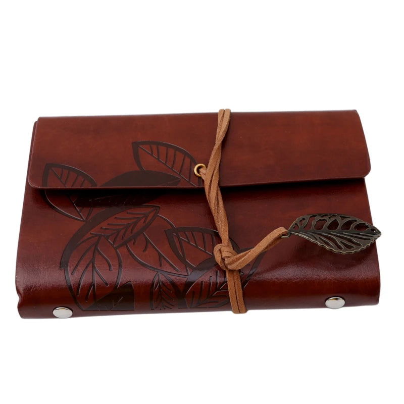 1PC Retro Leaf Notebook School Office Stationery Diary Notepad Literature PU Leather Note Book Traveler Journal Planners Gifts - Slobuy