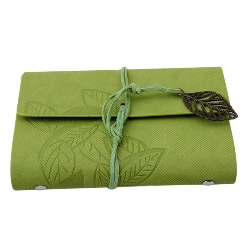 1PC Retro Leaf Notebook School Office Stationery Diary Notepad Literature PU Leather Note Book Traveler Journal Planners Gifts - Slobuy