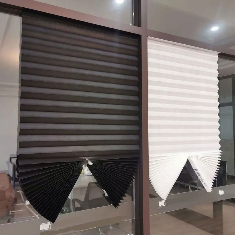 1PC Self-Adhesive Non-Woven Pleated Blinds Folding Curtains For Kitchen Balcony Shades Home Blackout Blinds For Windows Decor - Slobuy