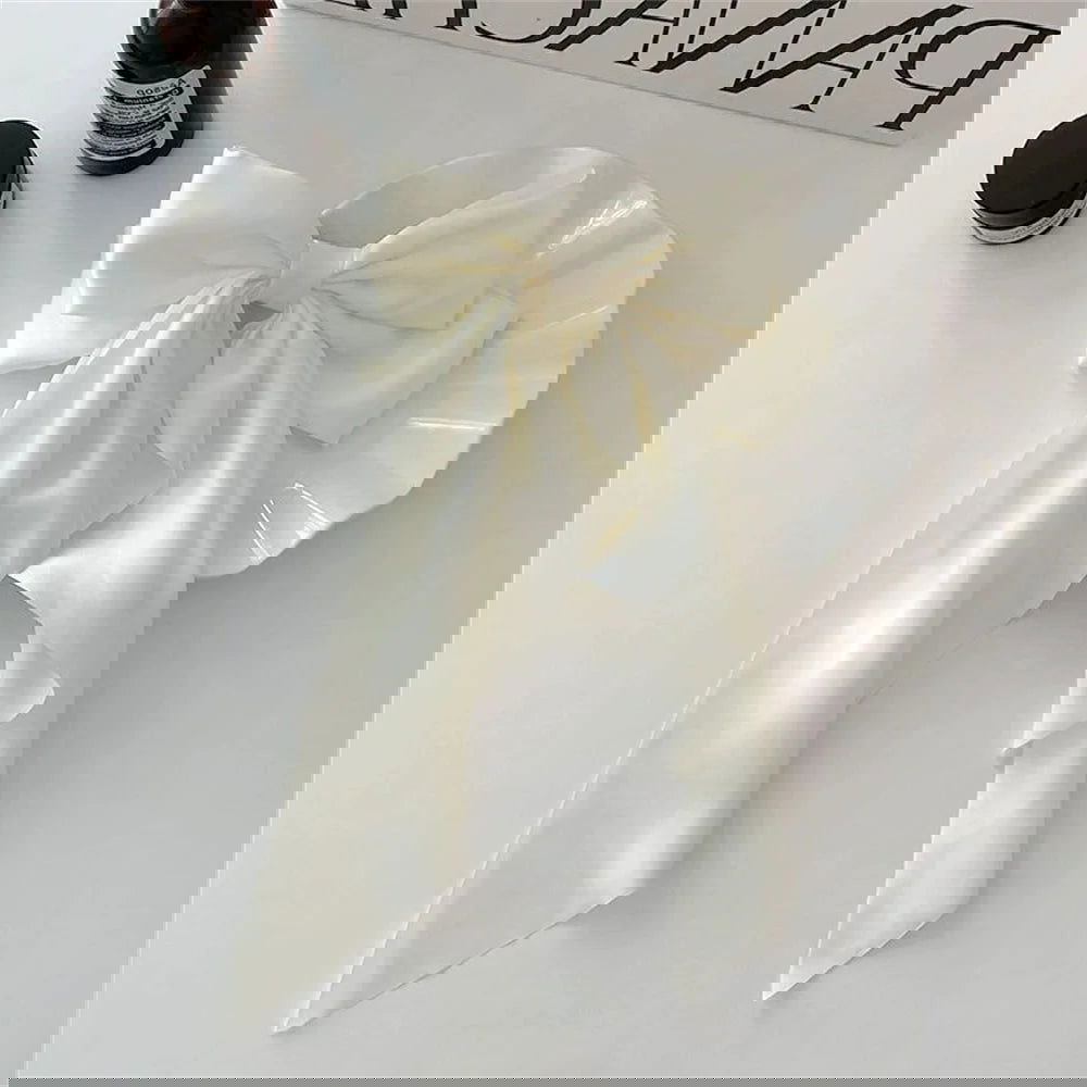 1PC Solid Color Satin Ribbon Big Bows Spring Clips Oversize Hair Pin Retro Hairpin Headwear Wedding Party Hair Accessories - Slobuy