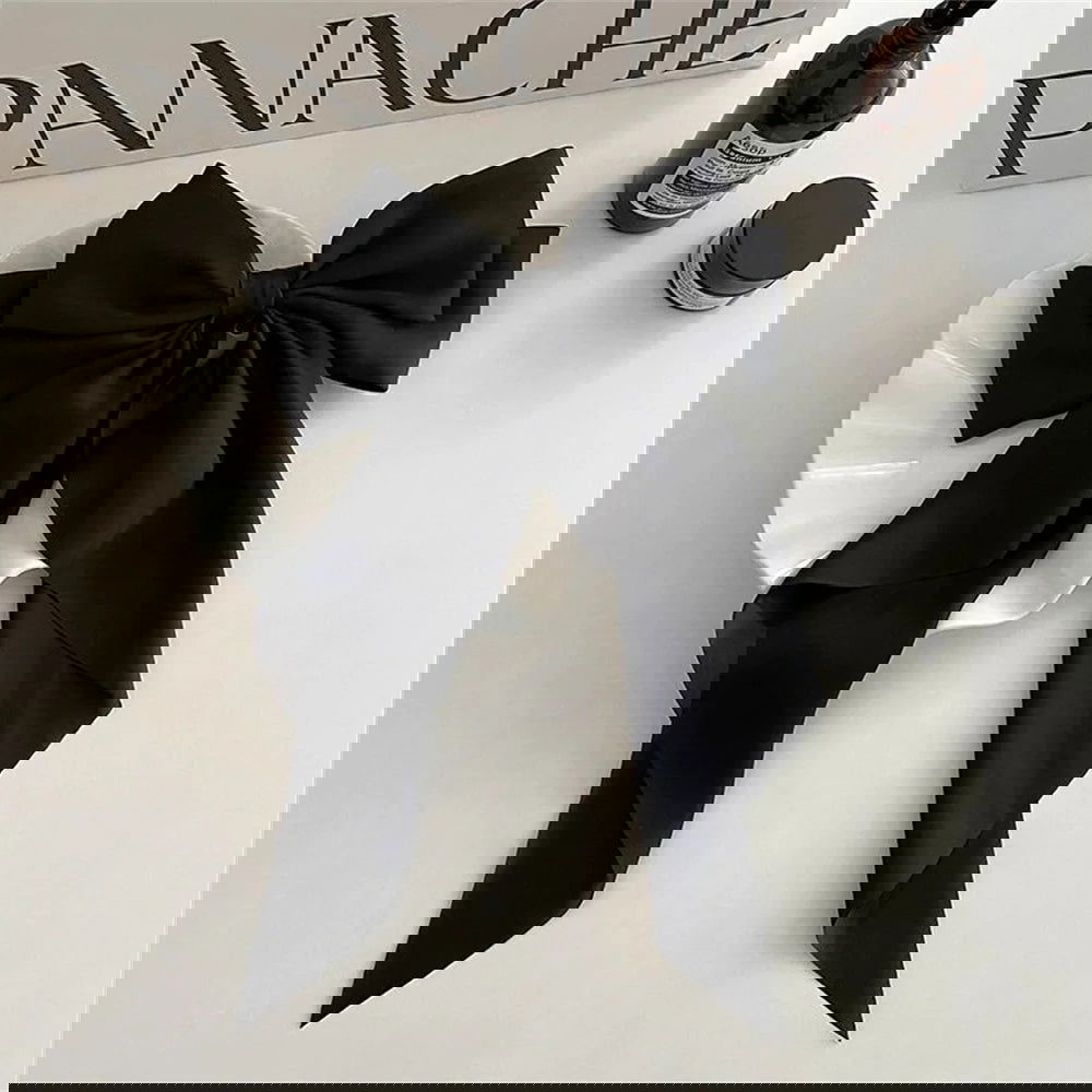 1PC Solid Color Satin Ribbon Big Bows Spring Clips Oversize Hair Pin Retro Hairpin Headwear Wedding Party Hair Accessories - Slobuy