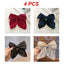 1PC Solid Color Satin Ribbon Big Bows Spring Clips Oversize Hair Pin Retro Hairpin Headwear Wedding Party Hair Accessories - Slobuy