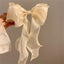 1PC Solid Color Satin Ribbon Big Bows Spring Clips Oversize Hair Pin Retro Hairpin Headwear Wedding Party Hair Accessories - Slobuy