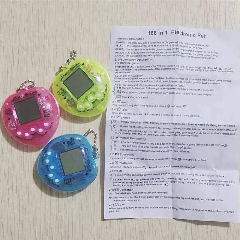 1PC Transparent Electronic Pets Tamagotchi Nostalgic 49 Pets In One Virtual Cyber Digital Pet Toys Pixel Funny Play Toys - Slobuy