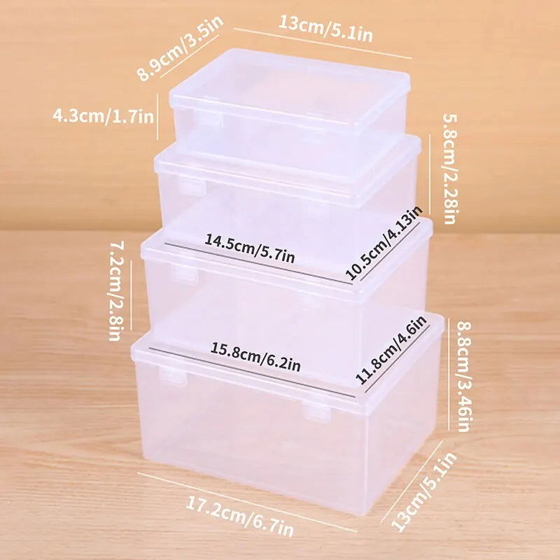 1PC Transparent PP Dual Fastened Transparent Display Box Jewelry Jewelry Container Jewelry Box Art DIY Parts Tool Storage Box - Slobuy