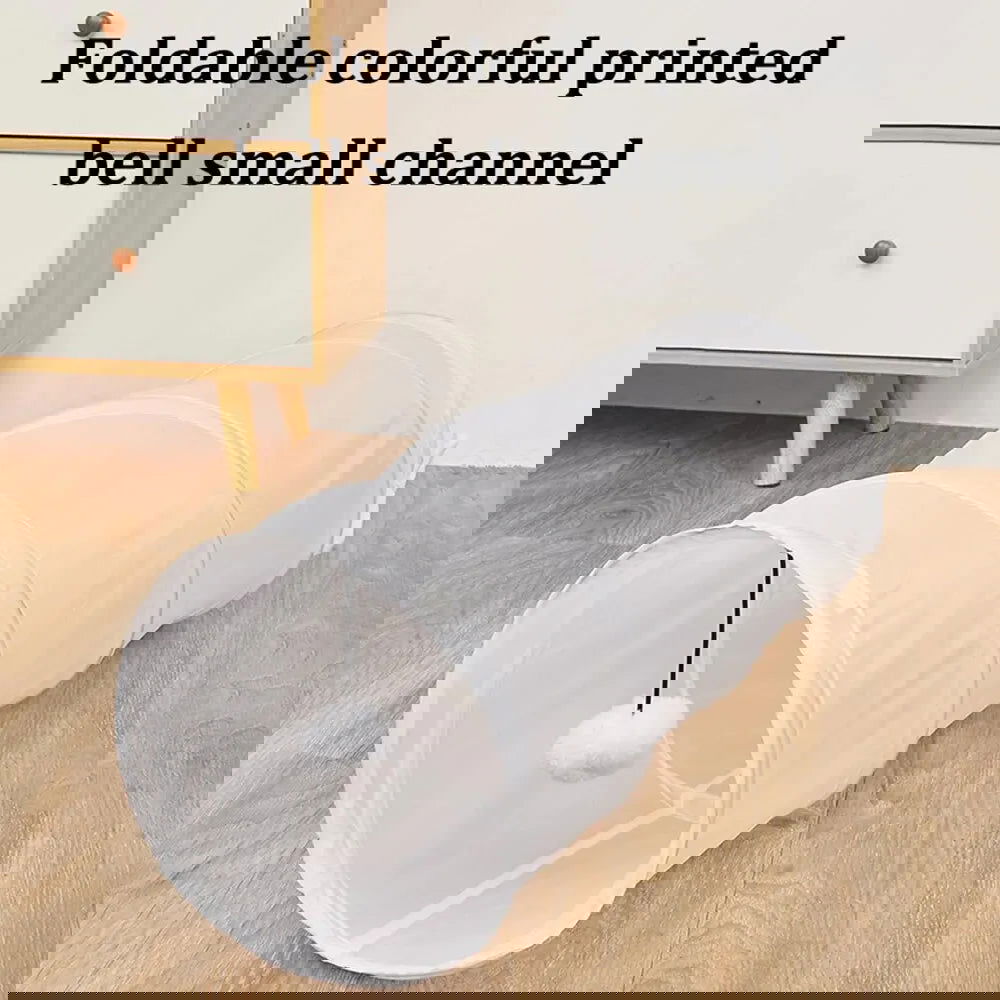 1PC Two-way Retractable Cat Tunnel Toy Cat Interactive Self Hi Ring Paper Foldable Bell Single Layer ( Random Color) - Slobuy