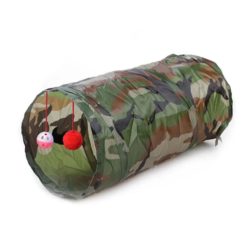 1PC Two-way Retractable Cat Tunnel Toy Cat Interactive Self Hi Ring Paper Foldable Bell Single Layer ( Random Color) - Slobuy