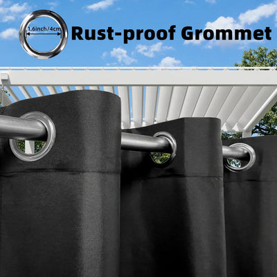 1PC, Waterproof Outdoor Grommet Curtain For Patio Gazebo Front Porch Pergola - Slobuy