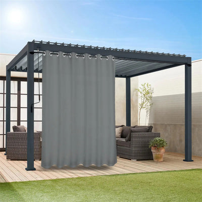 1PC, Waterproof Outdoor Privacy Grommet Top Curtain For Porch, Pergola, Cabana, Patio - Slobuy