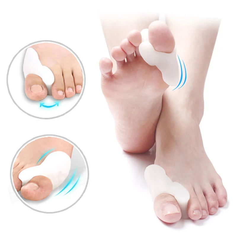 1Pair Silicone Toes Separator Bunion Bone Ectropion Adjuster Toes Outer Appliance Foot Care Tools Hallux Valgus Corrector - Slobuy