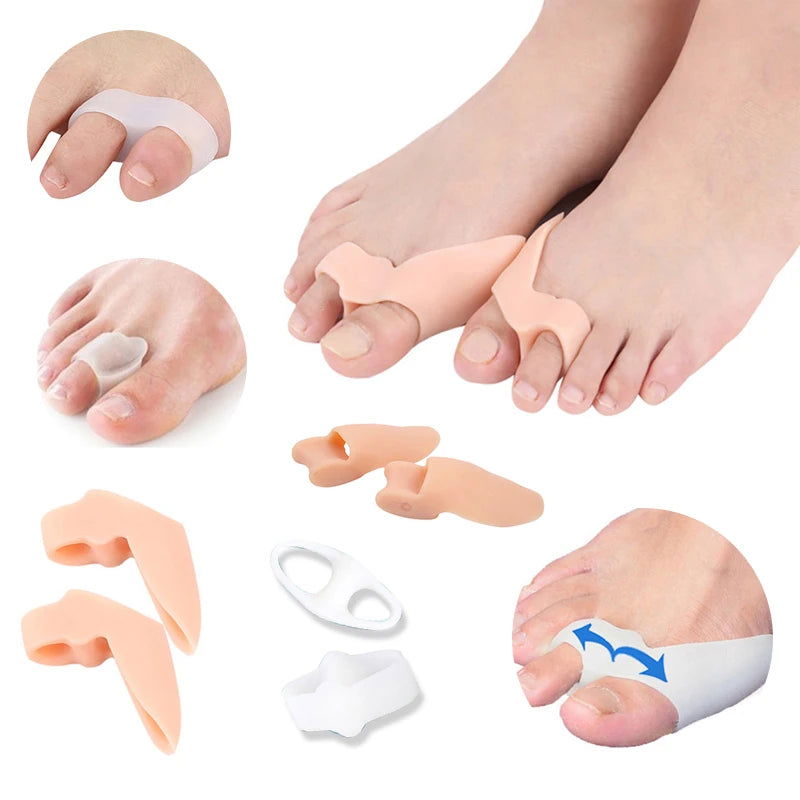 1Pair Silicone Toes Separator Bunion Bone Ectropion Adjuster Toes Outer Appliance Foot Care Tools Hallux Valgus Corrector - Slobuy
