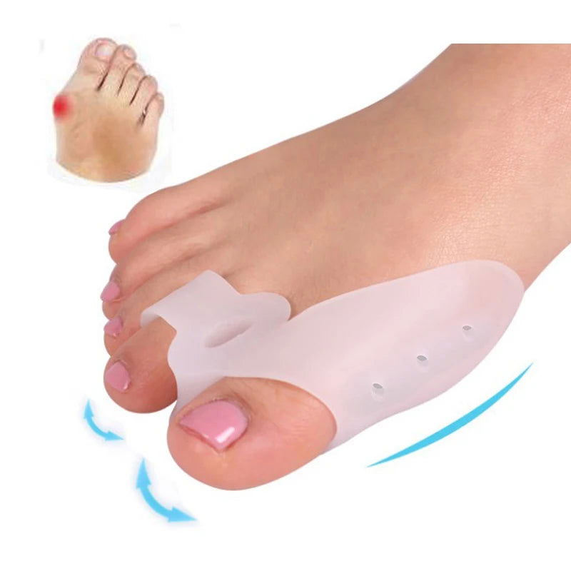 1Pair Silicone Toes Separator Bunion Bone Ectropion Adjuster Toes Outer Appliance Foot Care Tools Hallux Valgus Corrector - Slobuy