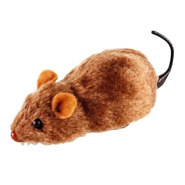 1Pc Funny Lifelike Plush Mouse Running Rat Toy for Cats Dogs Tail Mouse Pets Kids Random Color - Slobuy