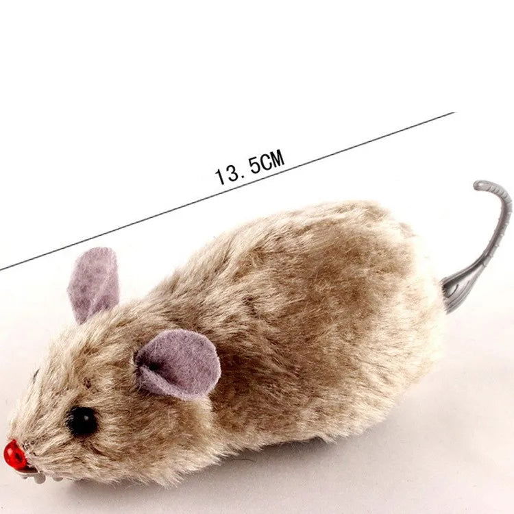 1Pc Funny Lifelike Plush Mouse Running Rat Toy for Cats Dogs Tail Mouse Pets Kids Random Color - Slobuy