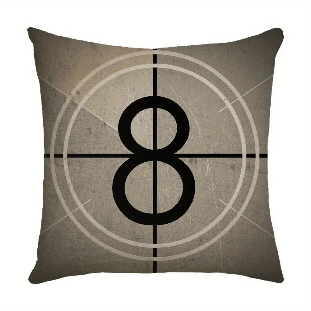 1Pc Linen Retro Movie Throw Pillow Case Single-Sided Printed Pillow Cover For Home Decor Sofa Cushion Cover - Slobuy