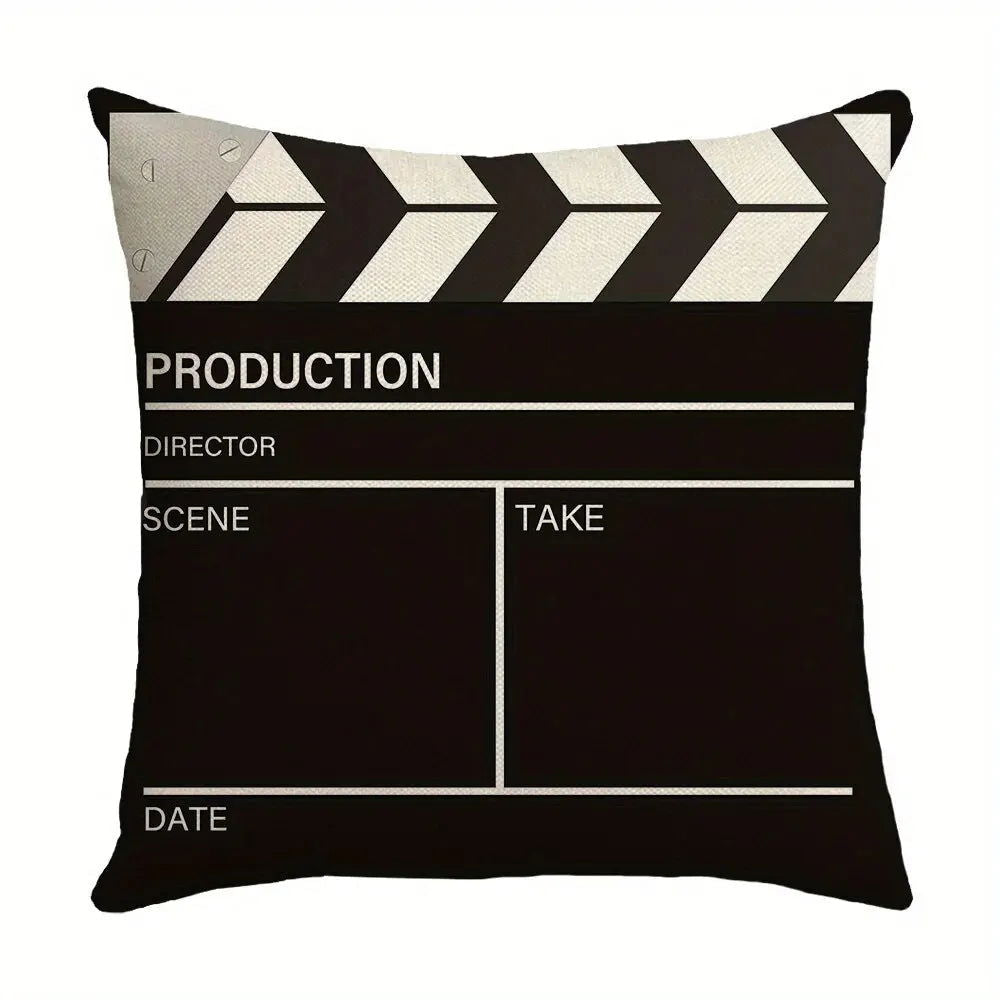 1Pc Linen Retro Movie Throw Pillow Case Single-Sided Printed Pillow Cover For Home Decor Sofa Cushion Cover - Slobuy